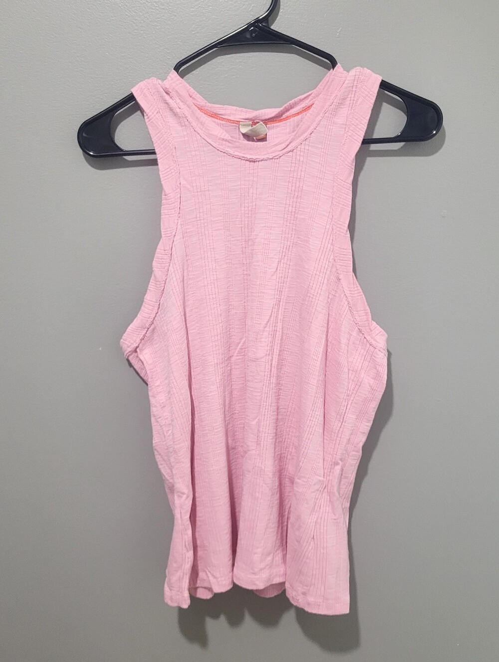 PILCRO- $38 Pink Summer Ribbed Racer Back Tank Top Sz Lg